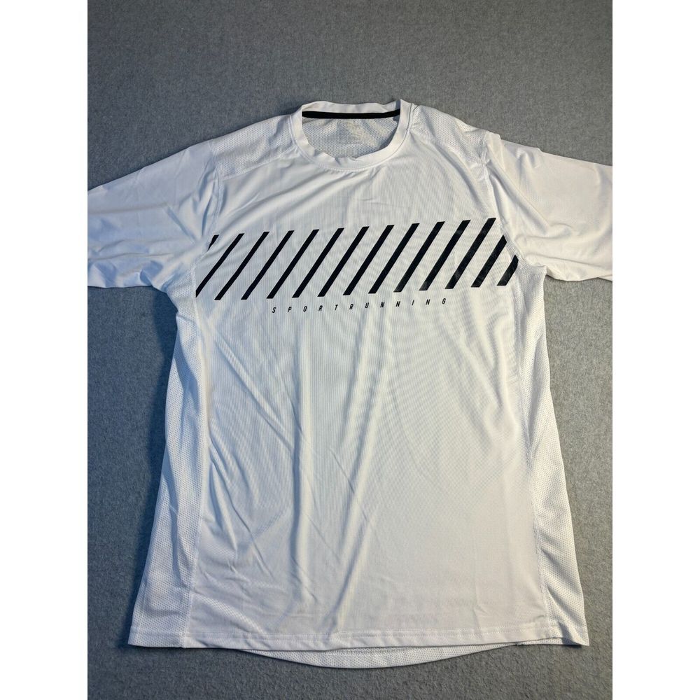 Liberty Pro Activewear T Shirt Mens Large White Sport Running Crew Neck Pullover